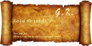 Gold Kristóf névjegykártya